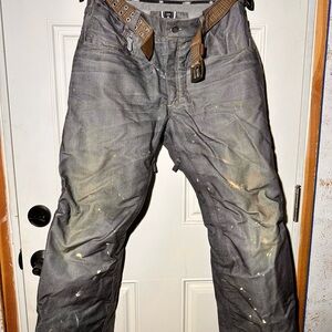 686 Men's Distressed Snowboard Ski Pants faux denim